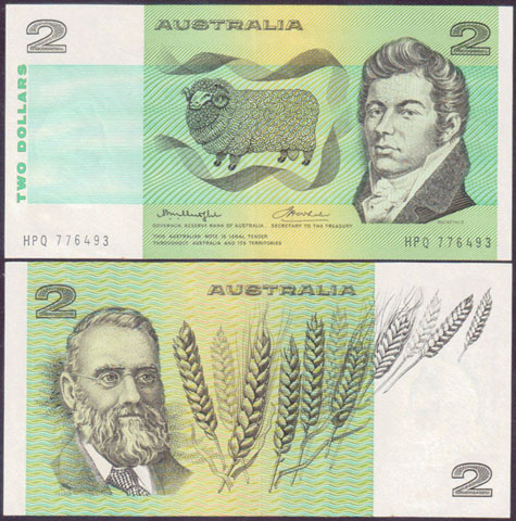 1976 Australia $2 Knight/Wheeler (Gothic) gEF L001059